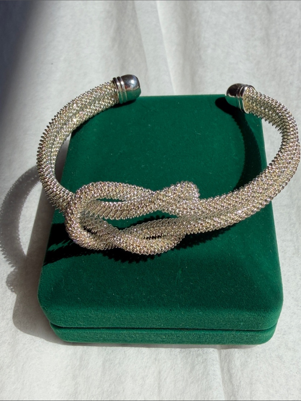 Silver-Tone Knot Mesh Cuff Bracelet - Women Jewelry